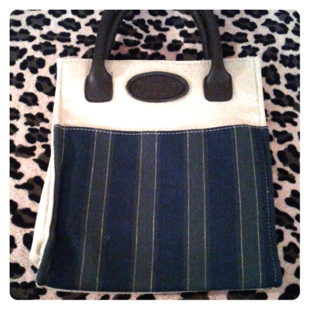 Longaberger Collection Club Tote, Navy, Green